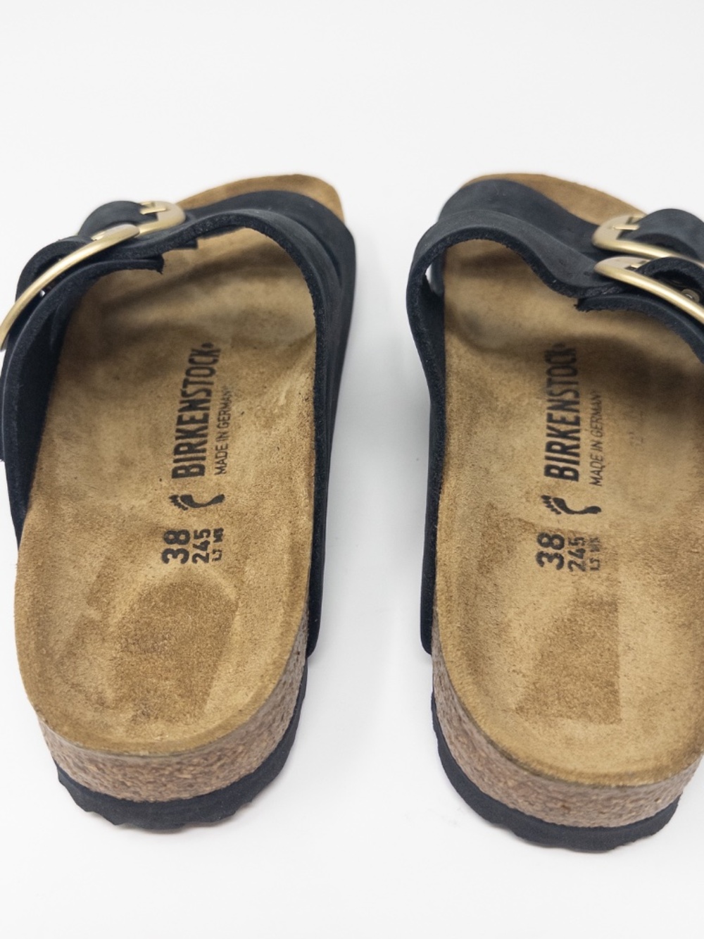 Birkenstock Arizona Big Buckle Black Gold Size 38 Narrow - Picture 5 of 6